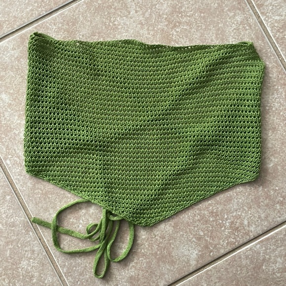 Urban Outfitters Tops - Green Knit Y2K Crisscross Back Tube Top
